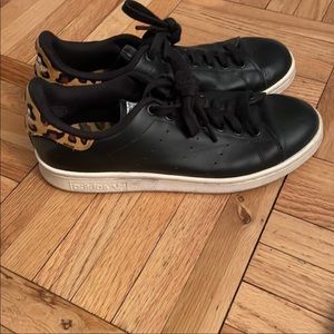 Rare Adidas Stan Smith sneaker with leopard heel tab